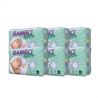 Bambo Baby Diapers Newborn-1, 6 packs