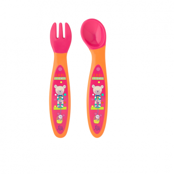 Rotho Fork & Spoon Set (Mandarine/Berry)