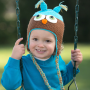 juDanzy Owl Hat Turquoise & Brown